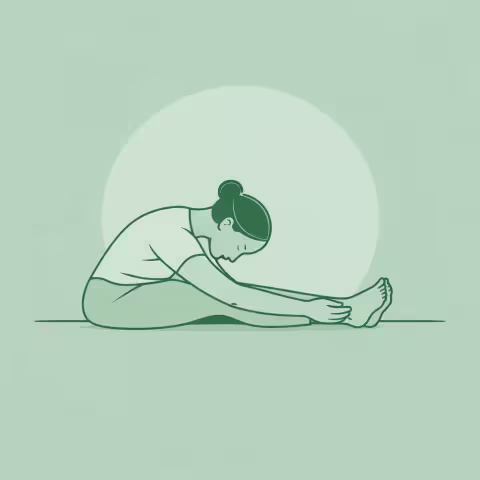 Illustrasjon av Yin Yoga i sittende foroverbøy